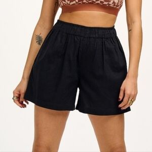 LUCY AND YAK JESSIE COTTON LINEN SHORTS